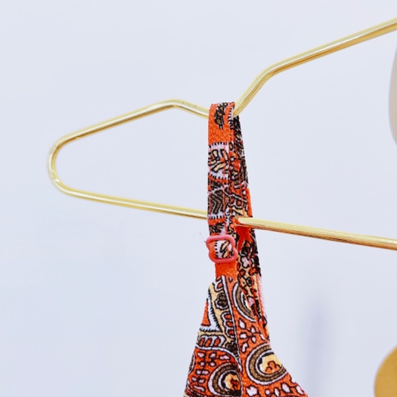 Special boho pattern hot orange colour straps Maxi dress - Picture 3 of 5